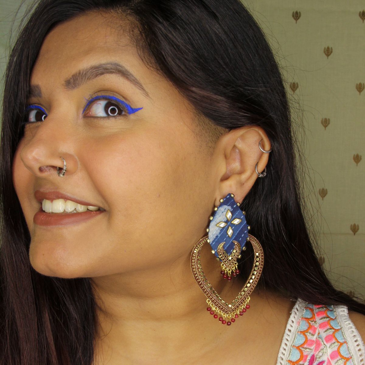 Indigo Eye Statement Earrings